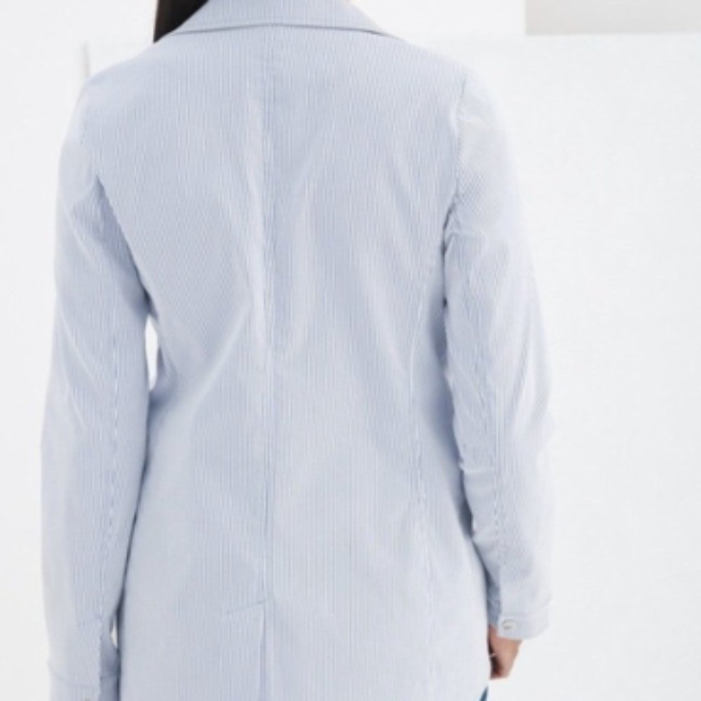 Chico's Striped Snap Blazer, Sz 3 - Picture 3 of 8